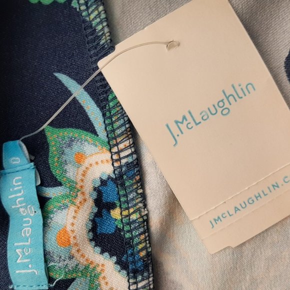 J. McLaughlin - Masie Woven Stretch Skirt in Blue Paisley - Size 0 - Picture 2 of 3